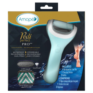 Amope® Pedi Perfect Pro™ Râpe étanche rechargeable pour les pieds